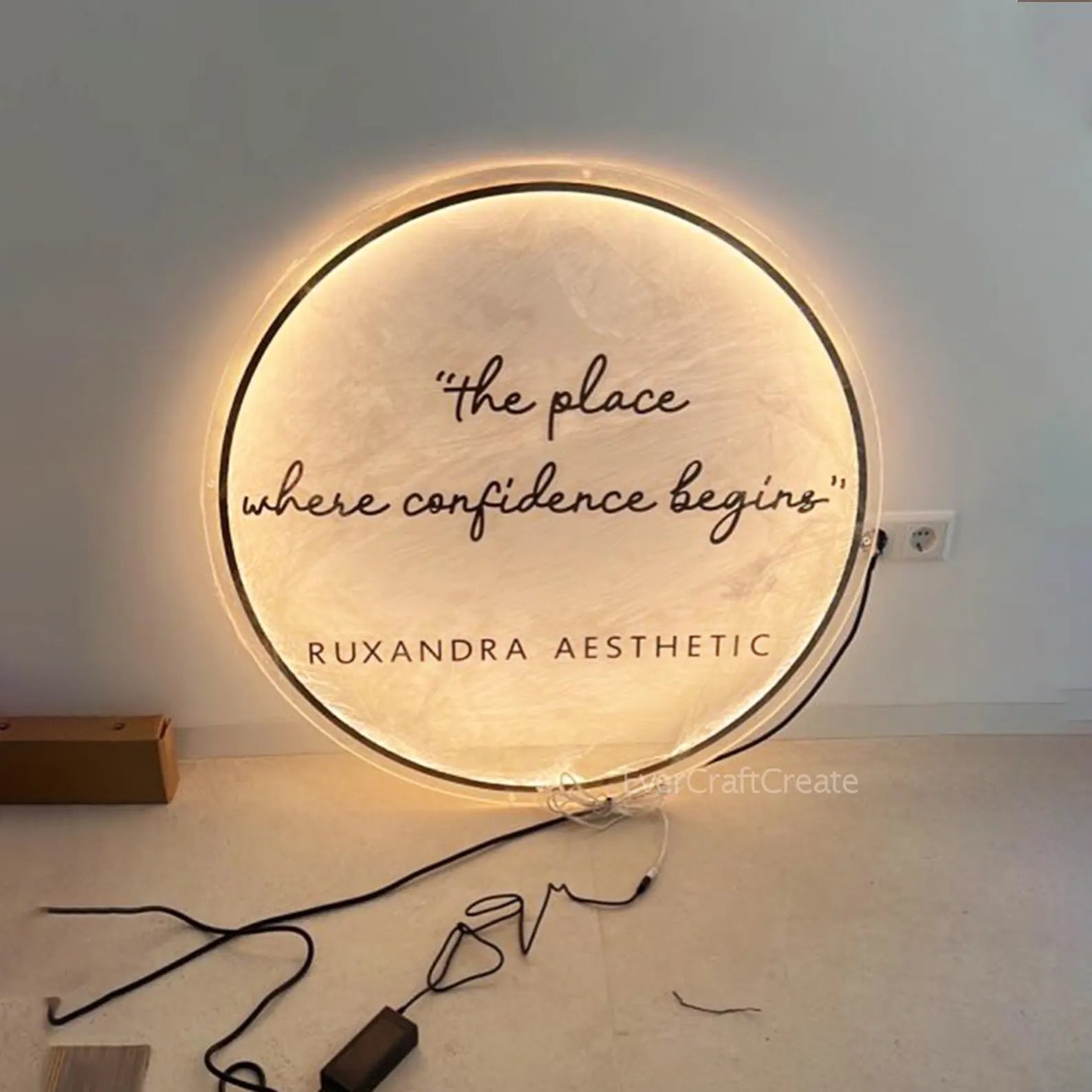 Classy Clear Acrylic Sign with Led Neon Light