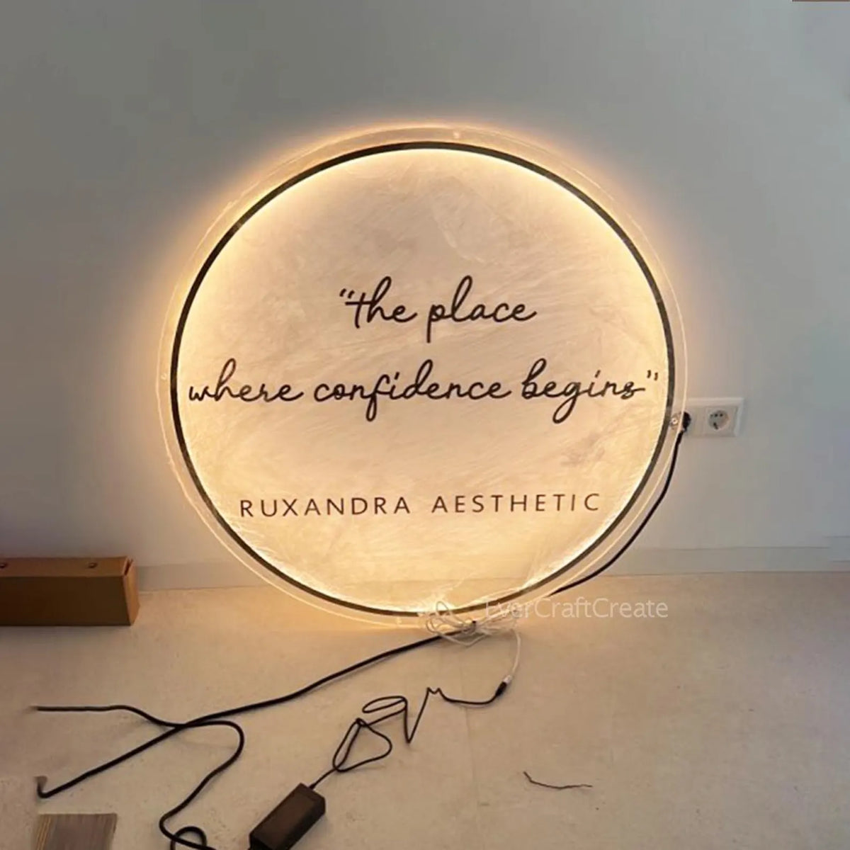Classy Clear Acrylic Sign with Led Neon Light – Saajawat