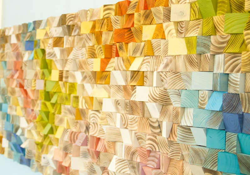 Coral Reef Wood Mosaic Wall Decor