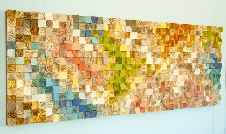 Coral Reef Wood Mosaic Wall Decor