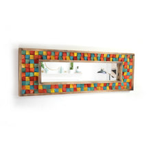 Load image into Gallery viewer, Rainbow Handcrafted Reclaimed Mosaic Mirror Wall Decor
