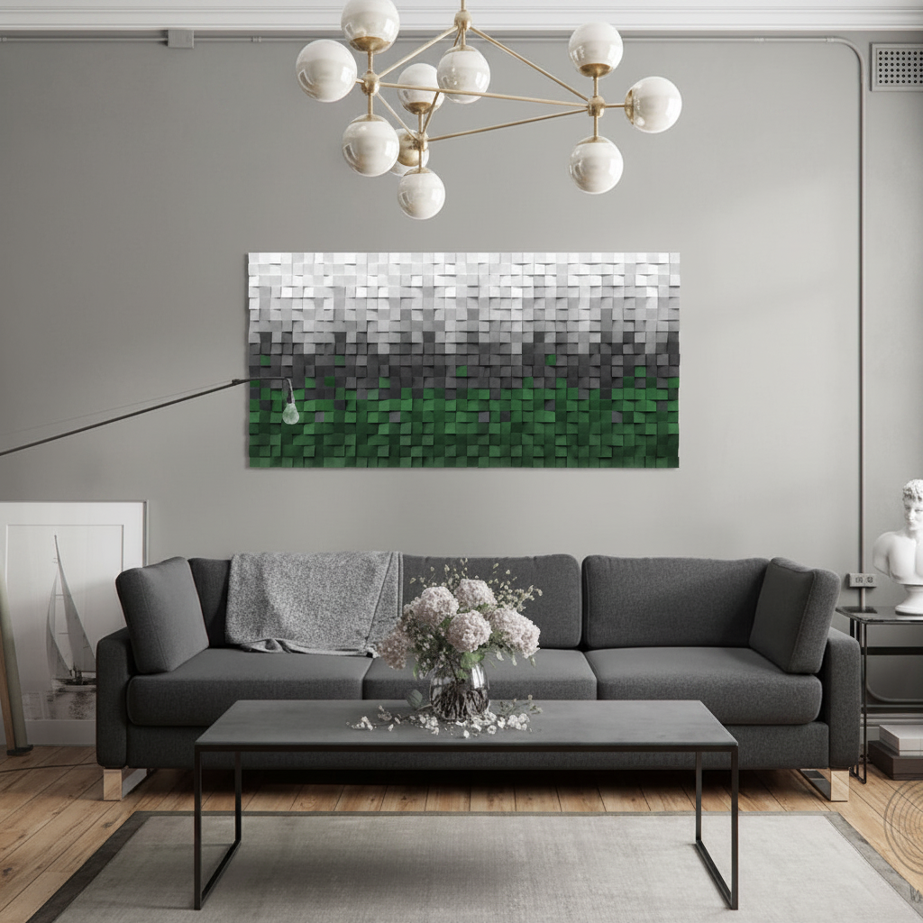 Iceland Wood Mosaic Wall Decor