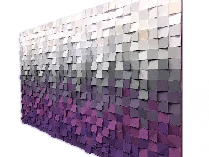 Lavender Love Wood Mosaic Wall Decor