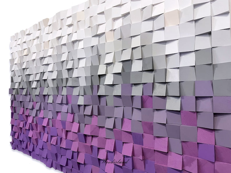 Lavender Love Wood Mosaic Wall Decor
