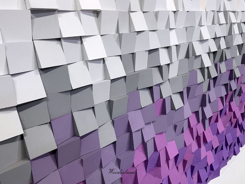 Lavender Love Wood Mosaic Wall Decor
