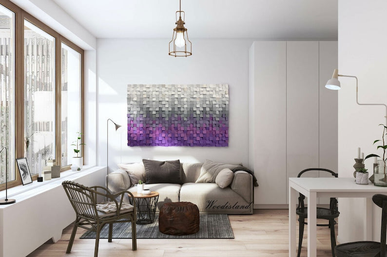 Lavender Love Wood Mosaic Wall Decor