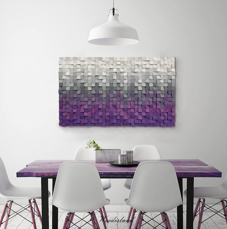 Lavender Love Wood Mosaic Wall Decor