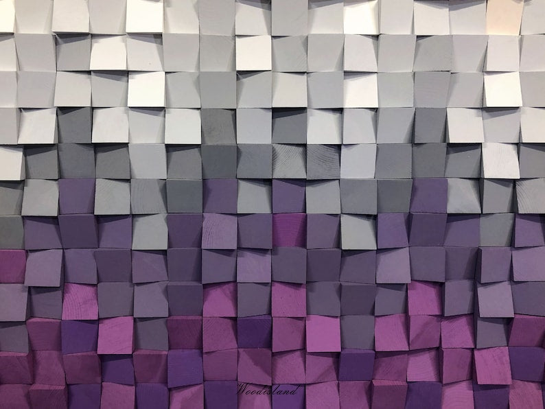 Lavender Love Wood Mosaic Wall Decor
