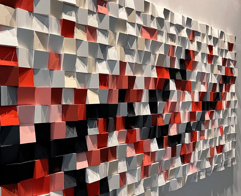 We Are On Moon Wood Mosaic Wall Decor
