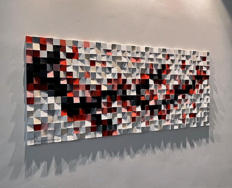 We Are On Moon Wood Mosaic Wall Decor