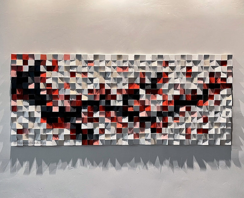 We Are On Moon Wood Mosaic Wall Decor