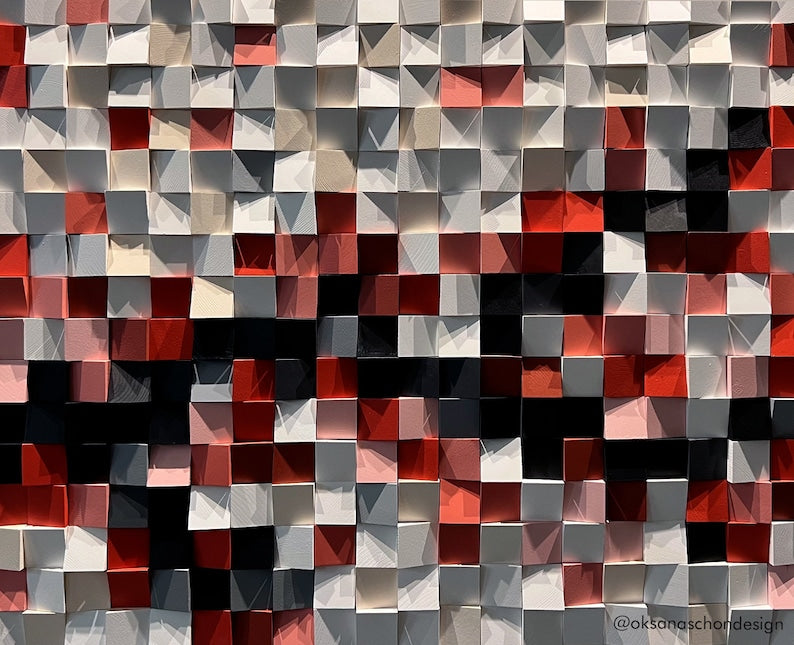 We Are On Moon Wood Mosaic Wall Decor