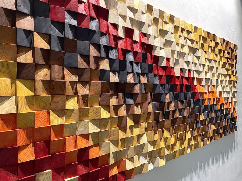Call Me Honey Wood Mosaic Wall Decor