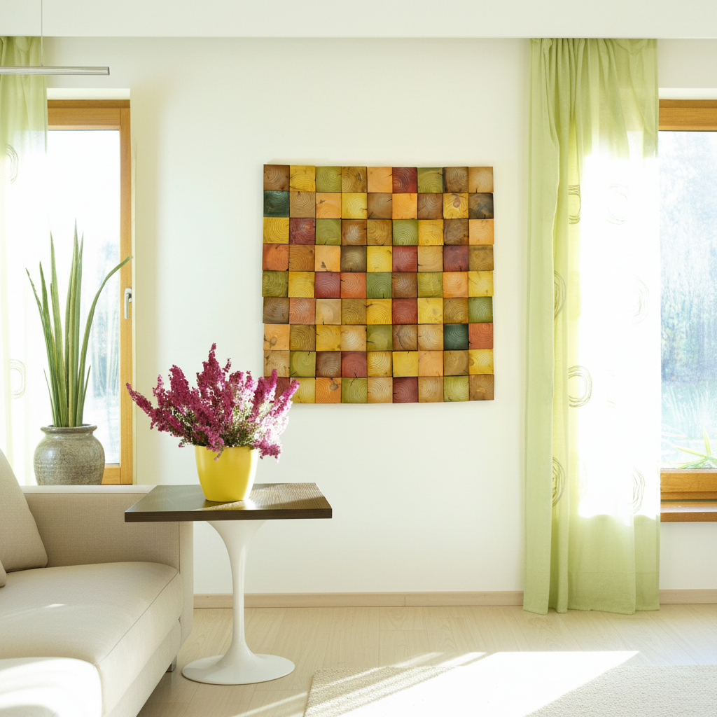 Autumn Hanging Fall Wood Mosaic Wall Decor
