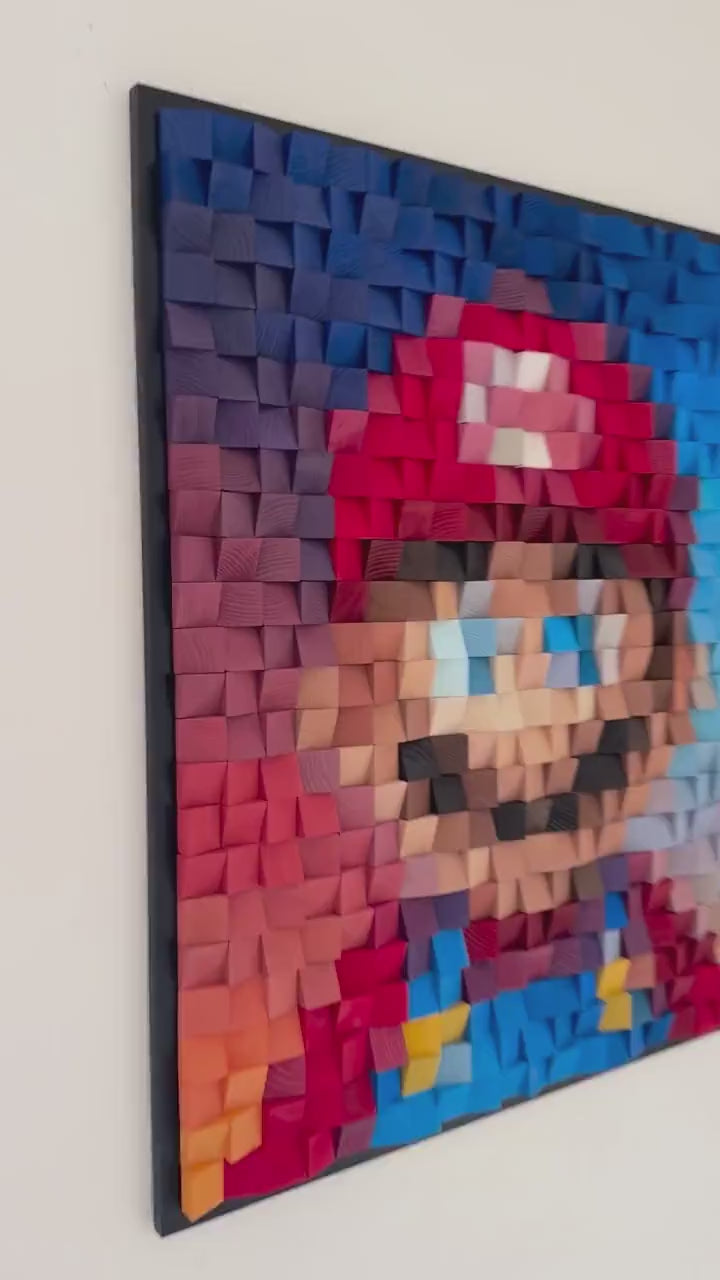 Mario Wood Mosaic Wall Decor