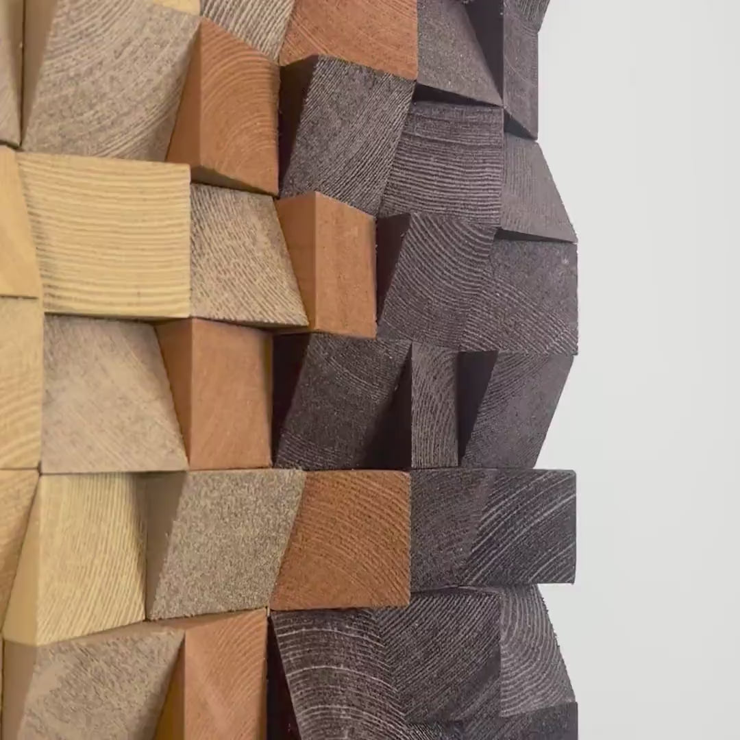 Sound Absorbing Art for Living Room Wood Mosaic Wall Decor