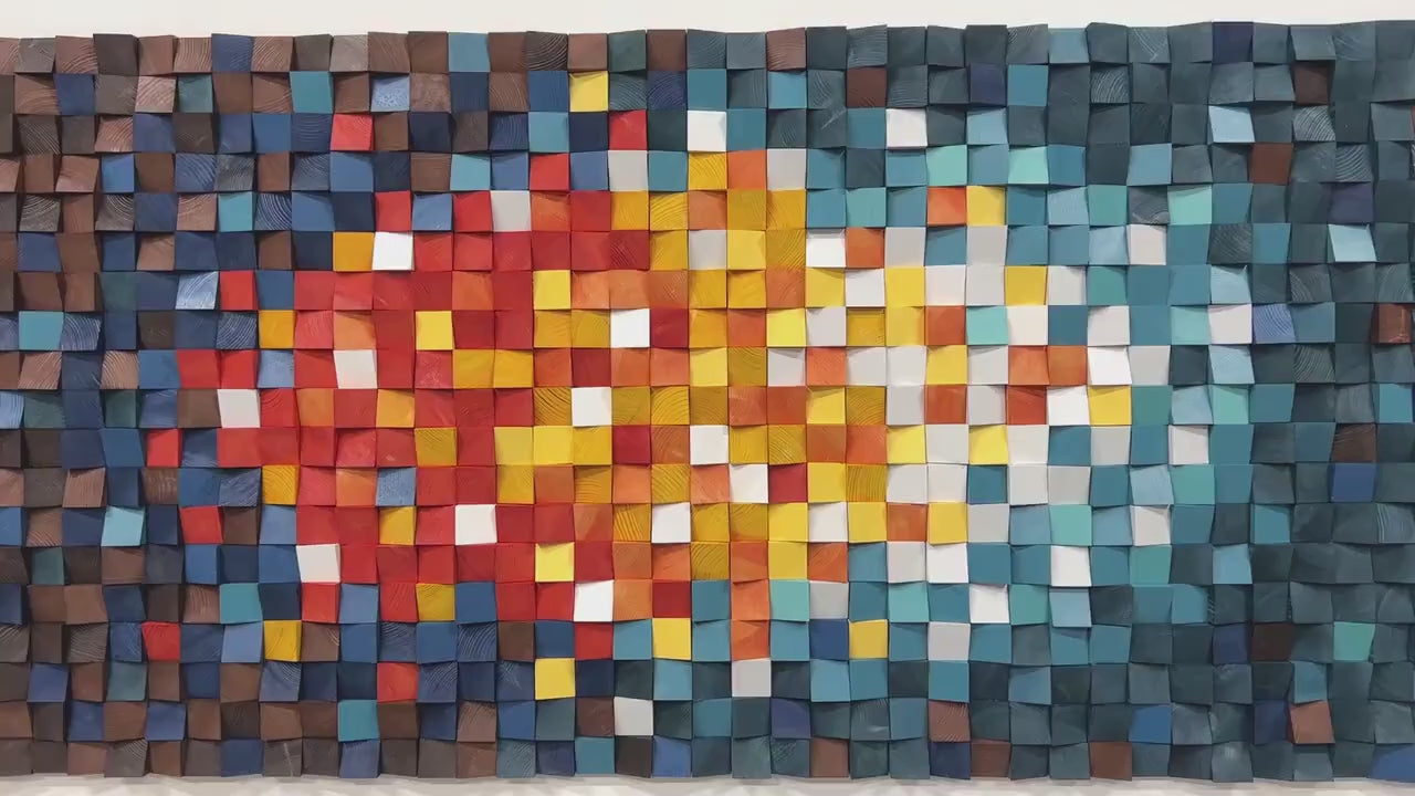 Space Odysey wood mosaic Wall Decor