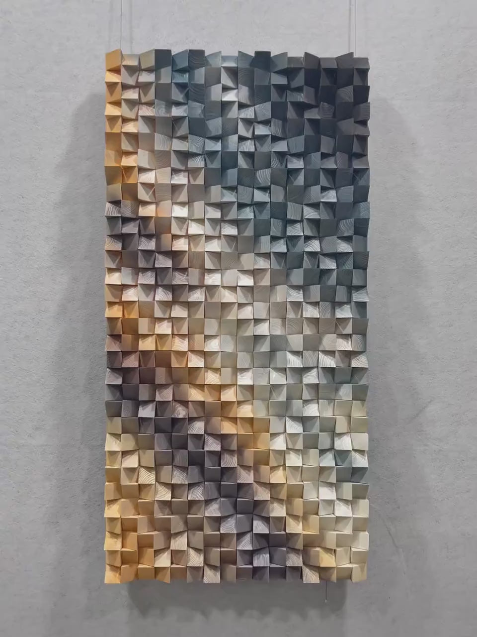 Monochrome Facets Wood Mosaic Wall Decor