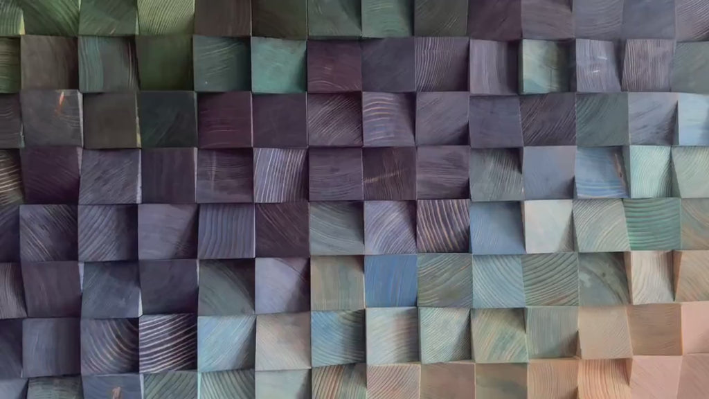 Oceanic Ombre 3D Wood Mosaic Wall Art