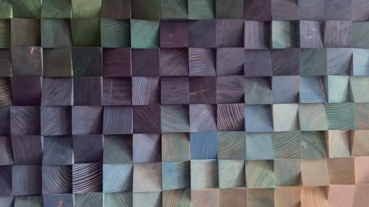 Oceanic Ombre 3D Wood Mosaic Wall Art