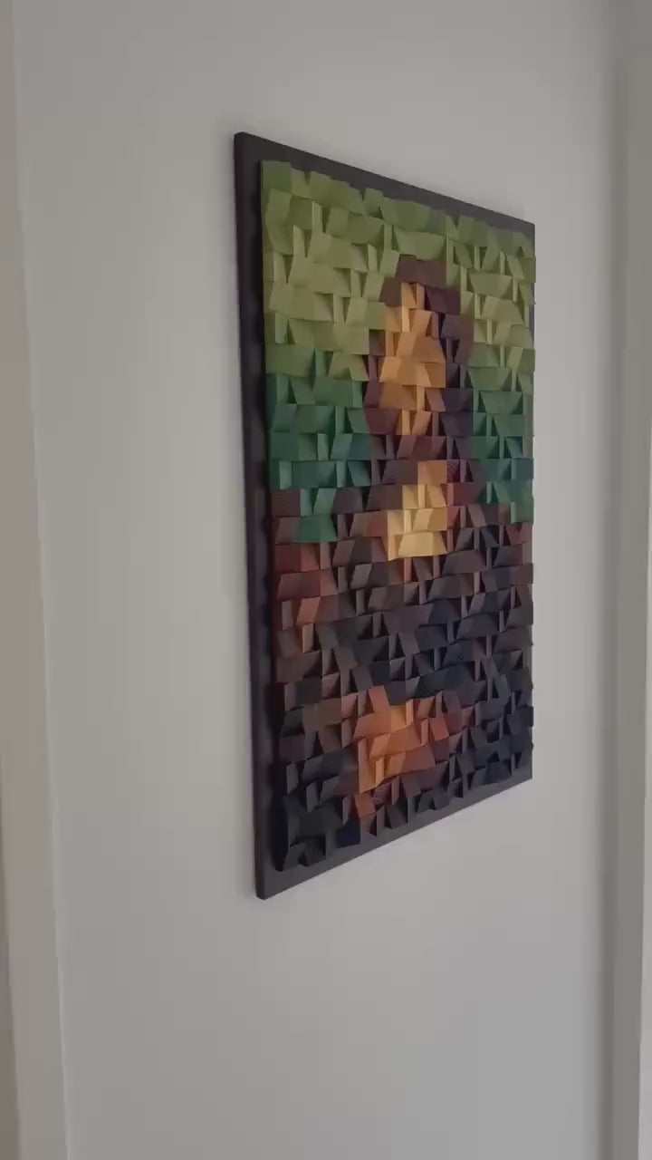 Mona Lisa Wood Mosaic Wall Decor