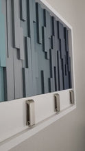 Load and play video in Gallery viewer, Aqua Gradient Wall Hook Rack Plank Wood Mosaic Wall Decor
