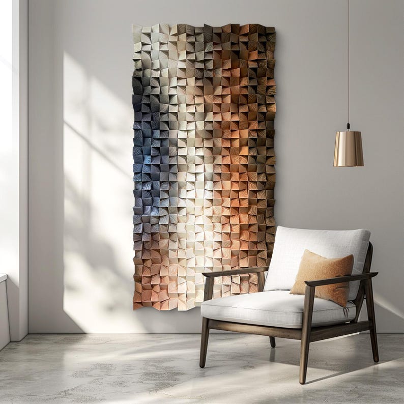 Mosaic Prism Wood Mosaic Wall Decor