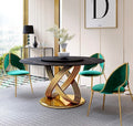 Luxurious Gold Dinning Table with Black Marble