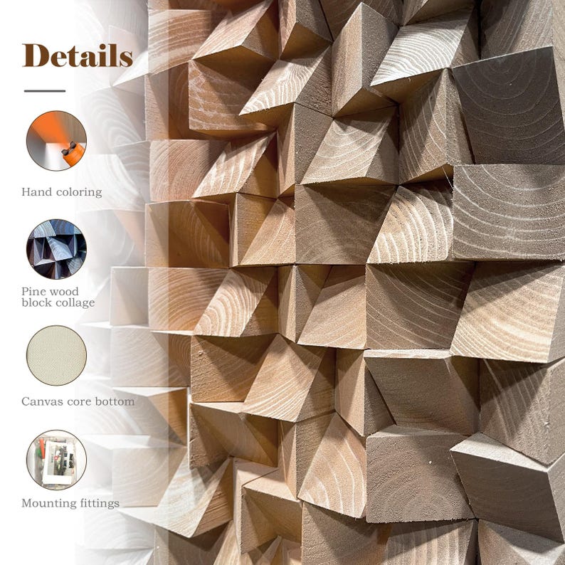 Mosaic Prism Wood Mosaic Wall Decor
