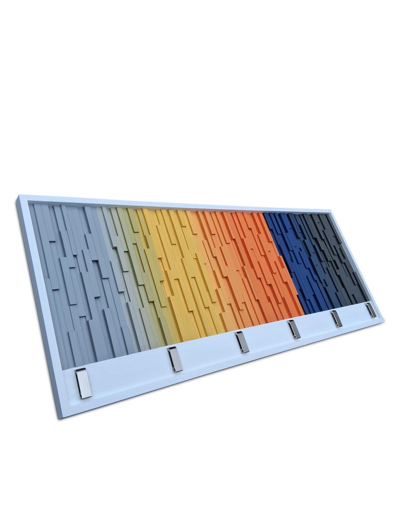 PrismLine Wall Hook Rack Plank Wood Mosaic Wall Decor