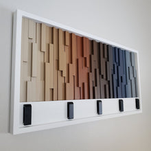 Load image into Gallery viewer, Gradient Groove Wall Hook Rack Plank Wood Mosaic Wall Decor
