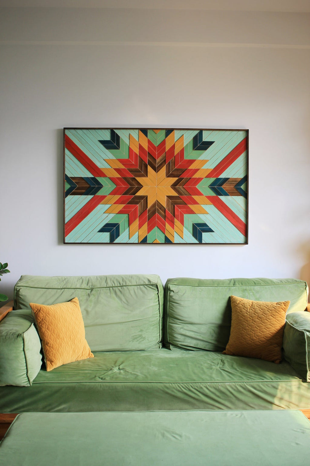 Circle of Joy Wood Mosaic Boho Art