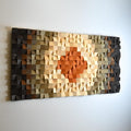Sound Absorbing Art for Living Room Wood Mosaic Wall Decor