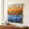 Square Acoustic Sound Diffuser Wood Mosaic Wall Decor