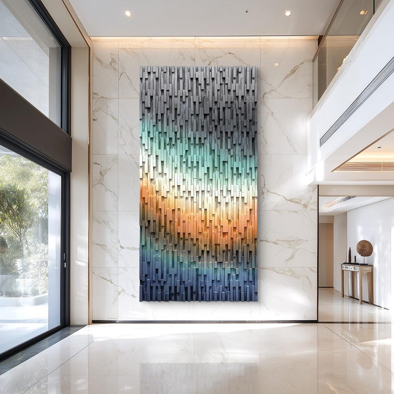 Aurora Cascade Plank Wood Mosaic Wall Decor