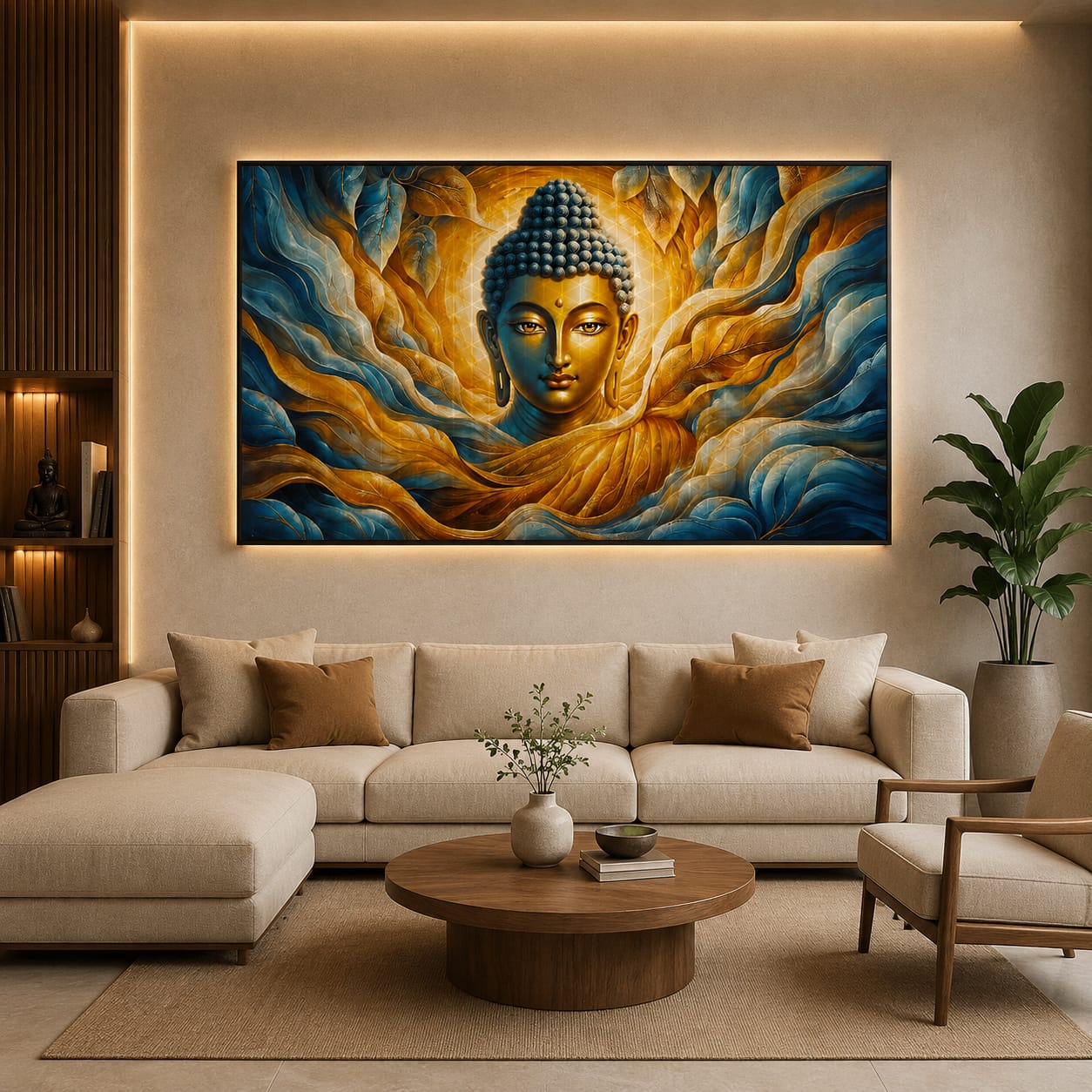 Magical Buddha Crystal Painting With LED