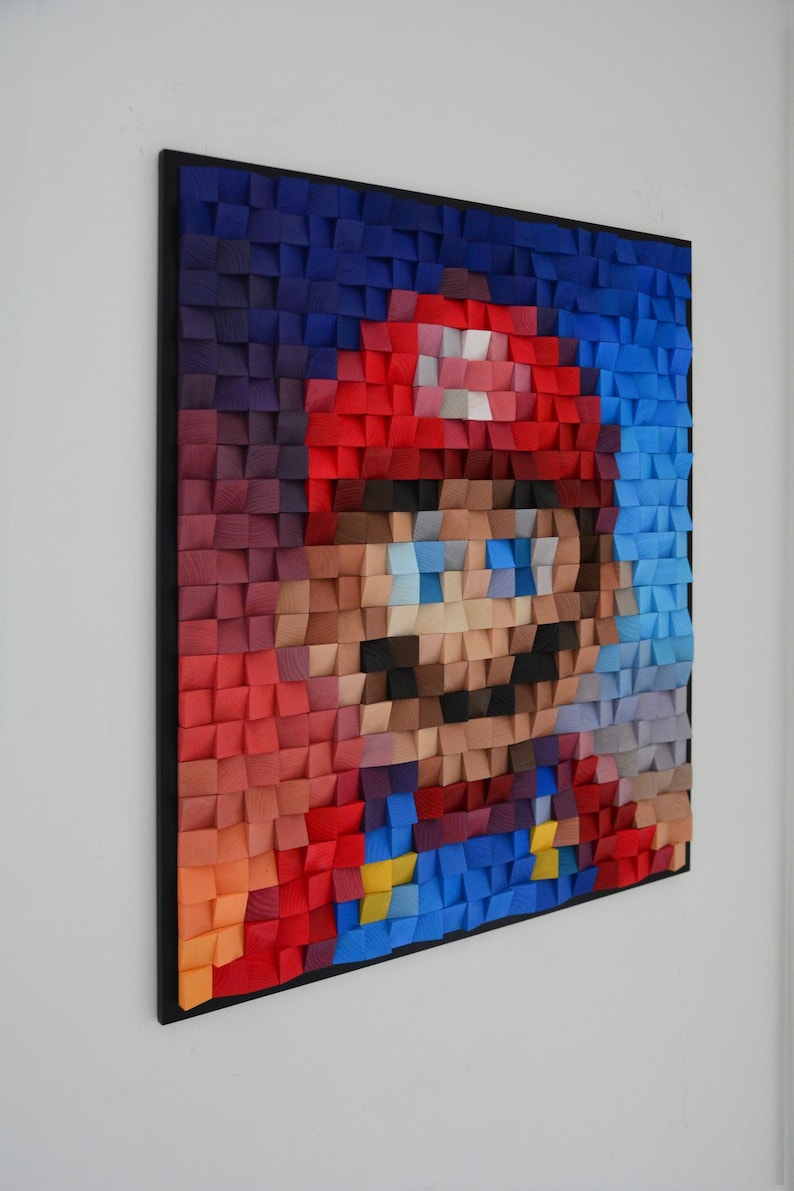 Mario Wood Mosaic Wall Decor