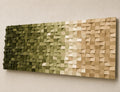 Shades Of Olive and Beige Wood Mosaic Wall Decor