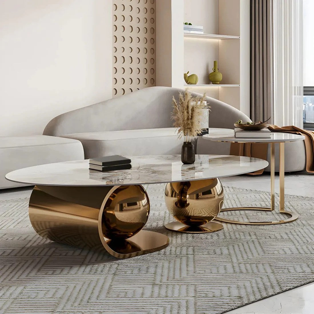 Modern Curved Elegance Center Table