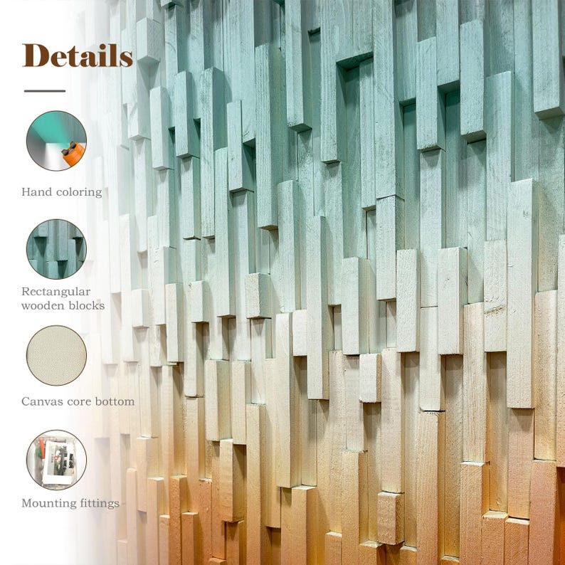 Aurora Cascade Plank Wood Mosaic Wall Decor