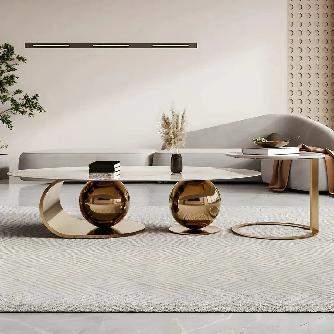 Modern Curved Elegance Center Table