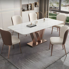 Load image into Gallery viewer, Luxury Stainless Steel Rose Gold Dinning Table
