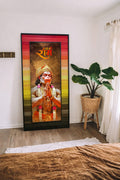 Jai Shree Ram Hanuman Blessings Wood Mosaic Wall Art