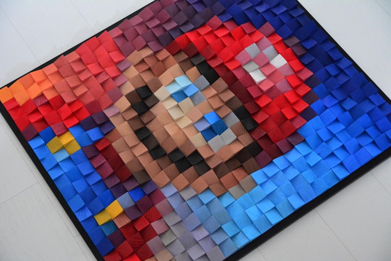 Mario Wood Mosaic Wall Decor
