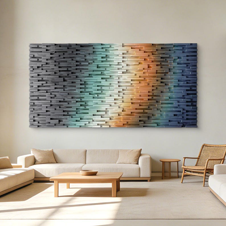 Aurora Cascade Plank Wood Mosaic Wall Decor