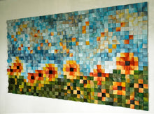 Load image into Gallery viewer, Sunflower Wood Mosaic Wall Decor

