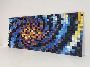 Blue Large Acoustic Wood Mosaic Wall Decor