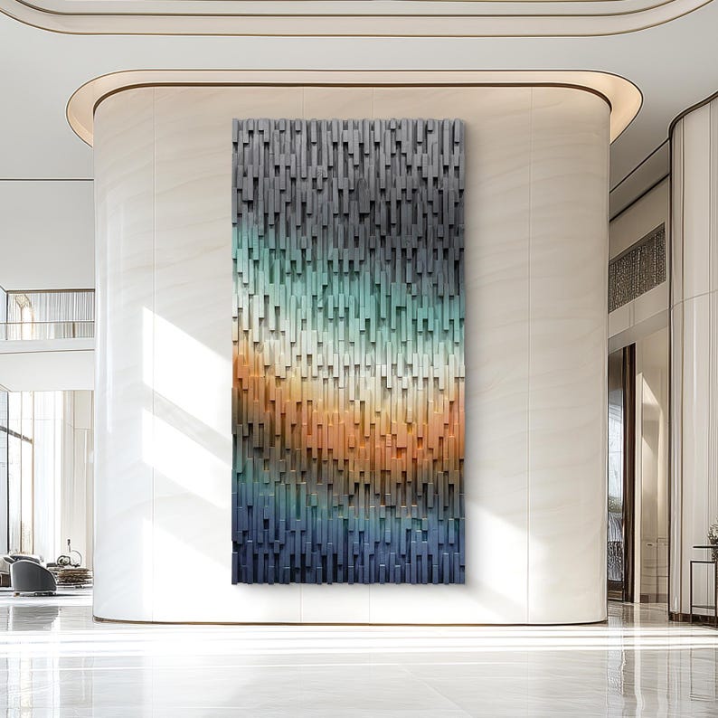 Aurora Cascade Plank Wood Mosaic Wall Decor