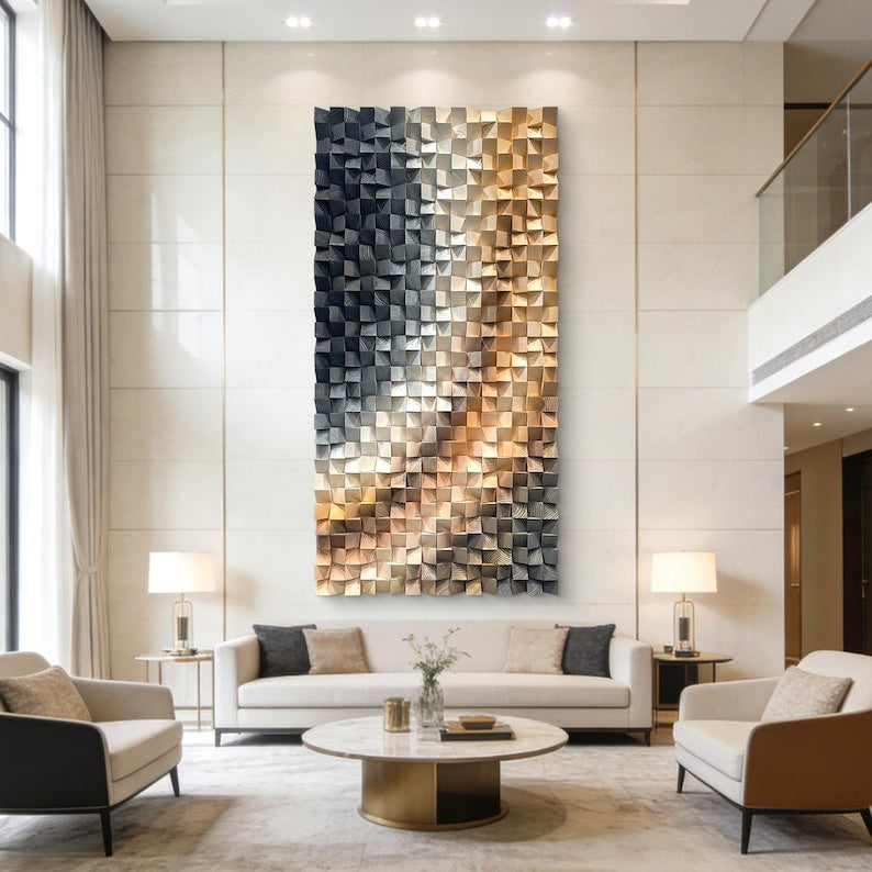 Cubique Harmony Wood Mosaic Wall Decor
