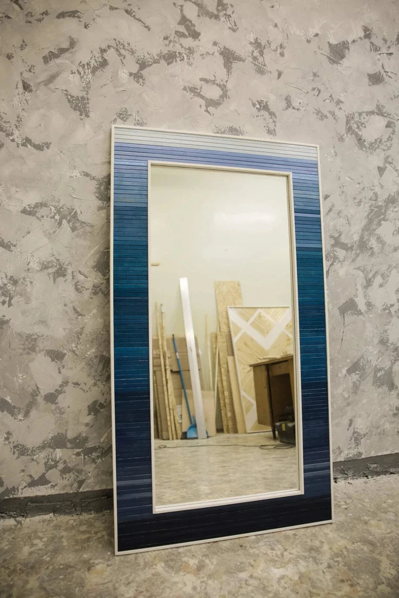 Calm Wood Mosaic Mirror Wall Decor